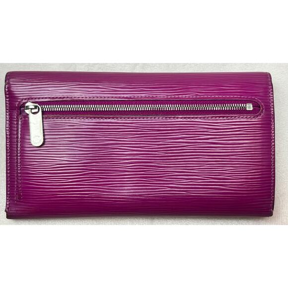 Louis Vuitton Eugenie Epi Leather Trifold Long Wallet Grenade Silver Hardware - Picture 2 of 16